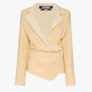 JACQUEMUS
Le Souk Wool Blazer In Gold
